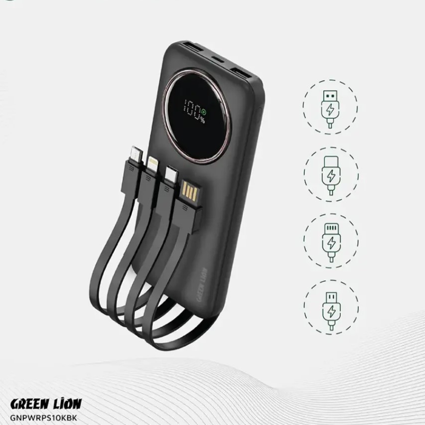 پاوربانک گرین لاین 10k با سرعت شارژ بالا- Green Lion Power Pulse 10K-لوکس دیجی